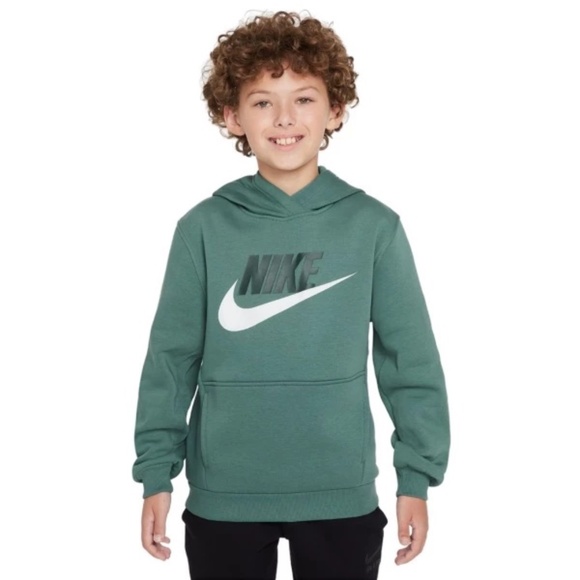NWT M Nike Big Kids' Sportswear Club Fleece Hoodie -vintage Green - Picture 1 of 3